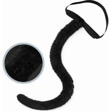 MiraLive Siyah Peluş Kuyruk Şekil Verilebilir 70 cm