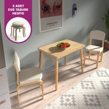 Vilinze Ege Sandalye Avanos Ahşap Mdf Mutfak Masası Takımı - 60X90 cm