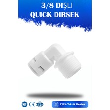 Watermelon Su Arıtma Cihazlarına Uyumlu 3/8 Geniş Ağazlı Pompa Dirseği