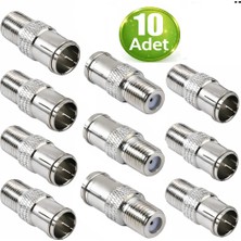Vwin 10 Adet Hızlı F Konnektör Adaptör Rg6 Anten Kablosu Jak (Hızlı-Tak-Çıkar) F Quick