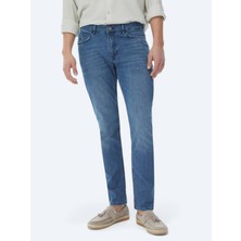 Kip Lacivert Slim Fit Denim Pamuk Karışımlı Pantolon