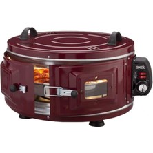 MiraLive Gross Yuvarlak Davul Fırın Standart Ayarlanabilir Termostat = 50°C-320°C 1300W - 53CM Alüminyum Tepsi Ön Gözetleme Camı  AF-008B (4887)