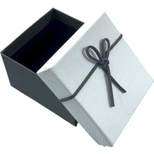 Güzelyüz Avm Beyaz Kapak Gri Kutu Boş Hediye Kutusu Kapaklı 8,5cmx8,5cmx5,5cm