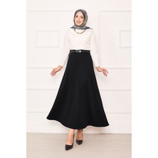 MDS Mevlana Scuba Tesettür Etek Siyah