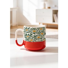 BB Design Çiçek Tasarımlı Baskılı Seramik Pro Kupa Bardak 330ML