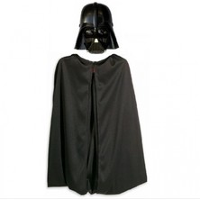 MiraLive Çocuk Boy Yıldız Savaşları Star Wars Darth Vadet Maskesi ve 90 cm Pelerin Seti Siyah