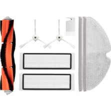 Parmis Roborock Uyumlu S6 Max V Robot Süpürge Ana Fırça, Hepa Filtre X2, Yan Fırça X2, Mop Bezi X2