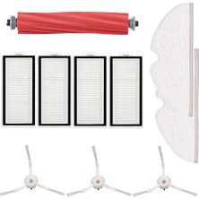 Parmis Roborock Uyumlu Q7 Max (Q380RR)  Robot Süpürge Ana Fırça, Hepa Filtre X4, Yan Fırça X3, Mop Bezi X2
