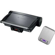 Bosch 2000W Tost Makinesi Çıkarılabilir Plakalı 180° Açılabilir Izgara ve Barbekü ve Mutfak Tartısı