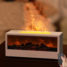 Alev Efektli Şömine Hava Nemlendirici LED Işıklı USB Difüzör Uzaktan Kumandalı Dekoratif