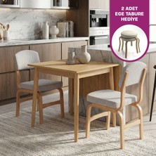 Vilinze Ege Sandalye Avanos Ahşap Mdf Mutfak Masası Takımı - 70X120 cm