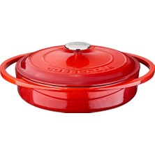 Lava Döküm Çok Amaçlı Yayvan Tencere Döküm Demir Kapak Heritage Serisi Çap(Ø)28cm.