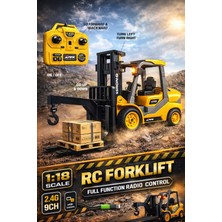 Aksoy Toys Full Fonksiyonlu 9 Kanallı Uzaktan Kumandalı Şarjlı Işıklı Forklift 30 cm