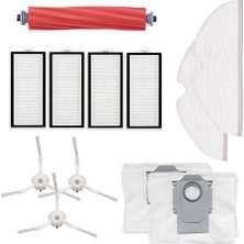 Parmis Roborock Uyumlu Q7+ Robot Süpürge Ana Fırça, Hepa Filtre X4, Yan Fırça X3, Mop Bezi X2, Toz Torbası X2