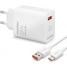 MiraLive Type-C Hızlı Şarj Seti 33W USB Adaptörlü - Beyaz ND1006