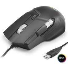 MiraLive X13 Gaming Mouse 12400 Dpi 10 Tuş Makro 1000 Hz Rgb - Siyah