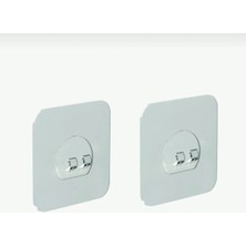 Banio Home - 2 Adet Güçlü Yapışkanlı Askı Mucize Kancalar Köşe Rafı Banyo Rafı Duş Rafı Kanca - Askı Su Geçirmez