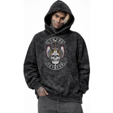 Fuddy Moda Unisex Lynyrd Skynyrd Baskılı Kapüşonlu Yıkamalı Sweatshirt, Oversize Rock Metal Baskılı Hoodie