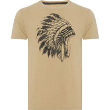 Tead T-Shirt Bej Erkek T-Shirt RFTEAD22-091