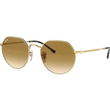 Ray-Ban RB 3565 001/51 53 Unisex Güneş Gözlüğü Altın Metal Çerçeve ile Degrade Kahverengi Cam