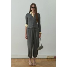 Suud Collection Füme Cosie Şalvar Dökümlü Pantolon