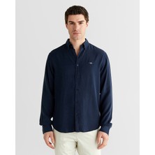 Gant Erkek Lacivert Regular Fit Düğmeli Yaka Gömlek 3825118T.433