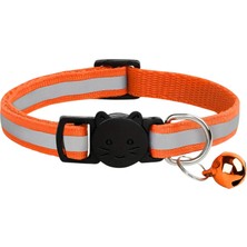 Store Reflektörlü Zilli Ayarlanabilir Kedi Köpek Tasması Gece Işıkta Parlayan Güvenli Kedi Boyun Tasması