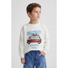 Dmb Boys & Girls Dmb Erkek Çocuk Baskılı Sweatshirt (4-9) Ekru