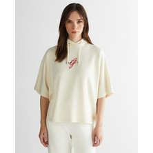 Gant Kadın Krem Bisiklet Yaka Logolu Sweatshirt 42525125T.130