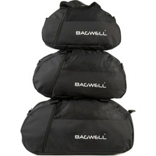 Bagwell 3'lü Set Spor ve Seyahat Çantaları Pamuk Polyester Malzemeden Siyah Renkli Kullanışlı