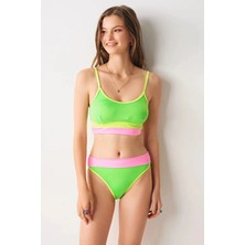No Gossip Jojoba Parçalı Bustier Tek Üst Neon Yeşil