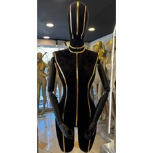 Md Vitrin Dekorasyon 38 Beden Ahşap Kollu Pantolon Giyebilen Özel Siyah/gold Terzi Mankeni