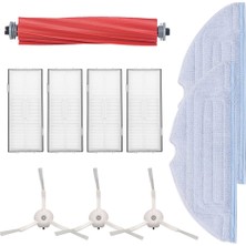 Parmis Roborock Uyumlu S7 Max V Robot Süpürge Ana Fırça, Hepa Filtre X4, Yan Fırça X3, Mop Bezi X2