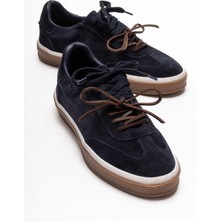 Luvi Melle Lacivert Süet Hakiki Deri Kadın Günlük Spor Ayakkabı