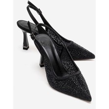 Luvi Frea Siyah Taşlı  Kadın Topuklu Ayakkabı