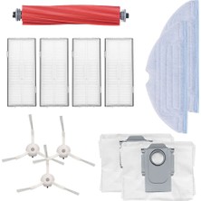 Parmis Roborock Uyumlu S7 Max Ultra Robot Süpürge Ana Fırça, Hepa Filtre X4, Yan Fırça X3, Mop Bezi X2, Toz Torbası X2