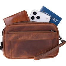 BloominBag Forge Wrist Heritage Saddle Luxe Hakiki Deri Unisex Kilitli Clutch