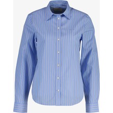 Gant Kadın Mavi Regular Fit Çizgili Gömlek 4300610.424