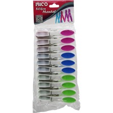 MiraLive 120 Adet Renkli Silikon Ağız - Bas-Aç Beyaz Plastik Mandal (4887)