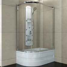 Sırduş 120X90 Sır-Lüks Asimetrik Mini Küvet Üstü Duşakabin Sol