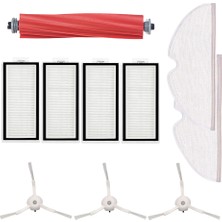 Parmis Roborock Uyumlu Q7 Robot Süpürge Ana Fırça, Hepa Filtre X4, Yan Fırça X3, Mop Bezi X2
