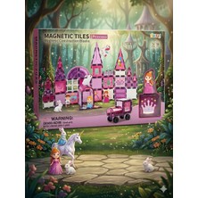 Aksoy Toys Magnetic Tıles Prenses 58 Parça Renkli Eğitici Manyetik Blok