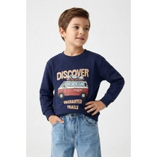 Dmb Boys & Girls Dmb Erkek Çocuk Baskılı Sweatshirt (4-9) Indigo