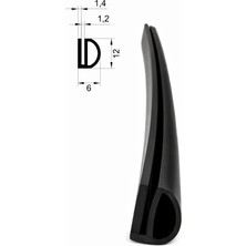 MAKPLASTİK FİTİL PROFİL A 093 Dekorasyon Fitili 10 Metre Siyah