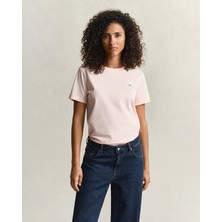 Gant Kadın Pembe Bisiklet Yaka Regular Fit Logolu T-Shirt 4200200.647