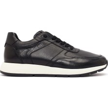 Derimod Erkek Siyah Bağcıklı Kalın Tabanlı Deri Sneaker 26SFD640318