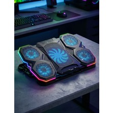 Rampage AD-RC14 X-Ranger Rgb 5fan Yükseklik Ayarlı Telefon Tutucu 9"-17" Notebook Soğutucu Laptop Soğutucu