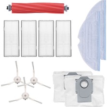 Parmis Roborock Uyumlu S7 Max V Robot Süpürge Ana Fırça, Hepa Filtre X4, Yan Fırça X3, Mop Bezi X2, Toz Torbası X2