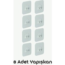 Banio Home - Güçlü Kendinden Yapışkanlı Kancalar Köşe Rafı Banyo Rafı, Duş Rafı Kancası, Su Geçirmez Askı 8 Adet