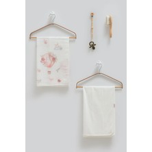 Caramell Basıc Kutulu Ikili Battaniye Emzik Askısı Saç Fırçası Dörtlü Set -80X85 cm - Ekru - 0 - 12 Ay Ekru